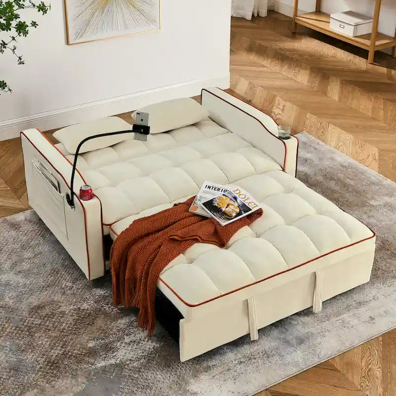 Canapé-lit pliable polyvalent de 55,51 pouces en 3 longueurs