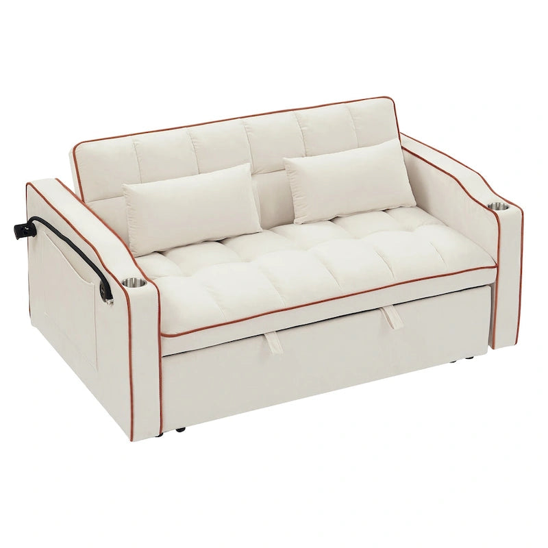 Canapé-lit pliable polyvalent de 55,51 pouces en 3 longueurs