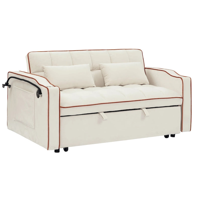 Canapé-lit pliable polyvalent de 55,51 pouces en 3 longueurs