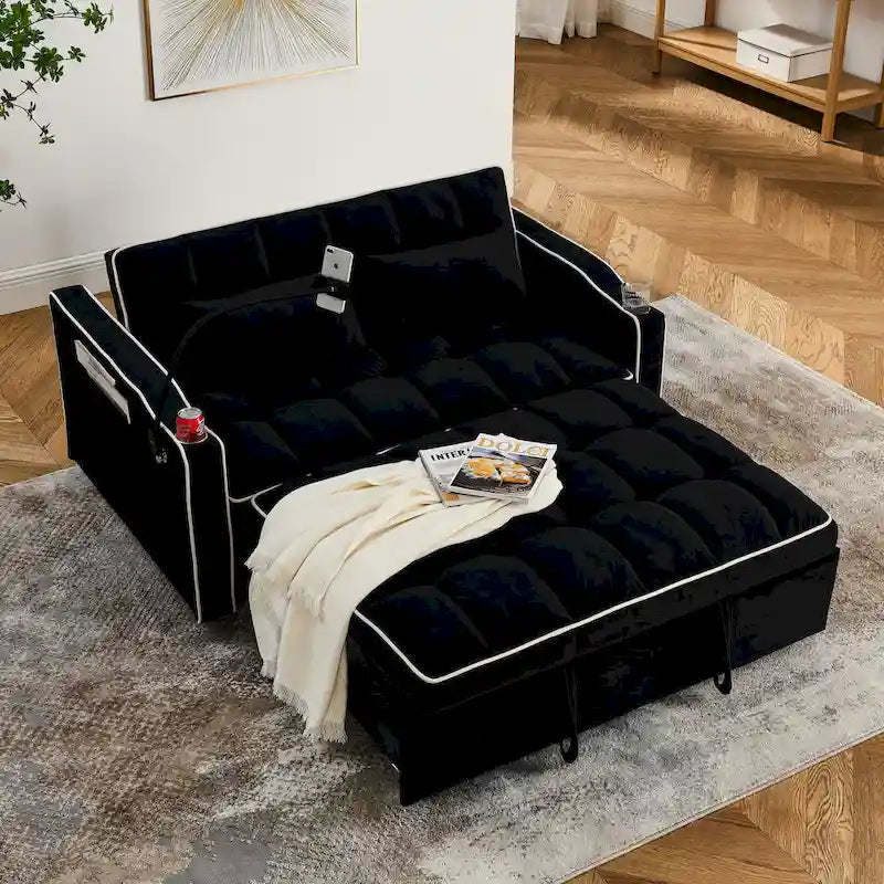 Canapé-lit pliable polyvalent de 55,51 pouces en 3 longueurs