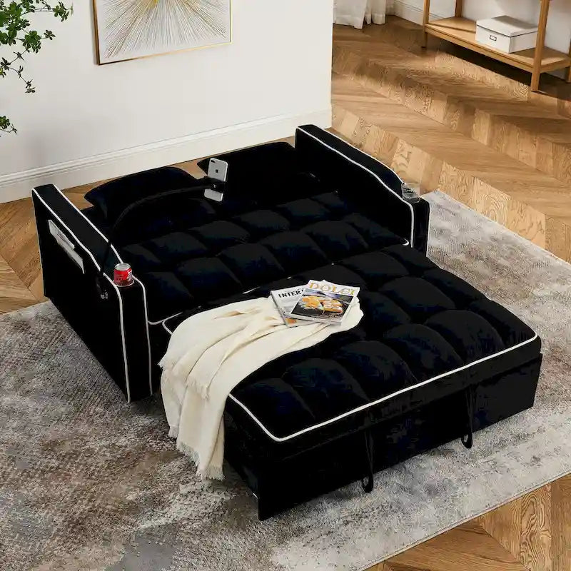 Canapé-lit pliable polyvalent de 55,51 pouces en 3 longueurs