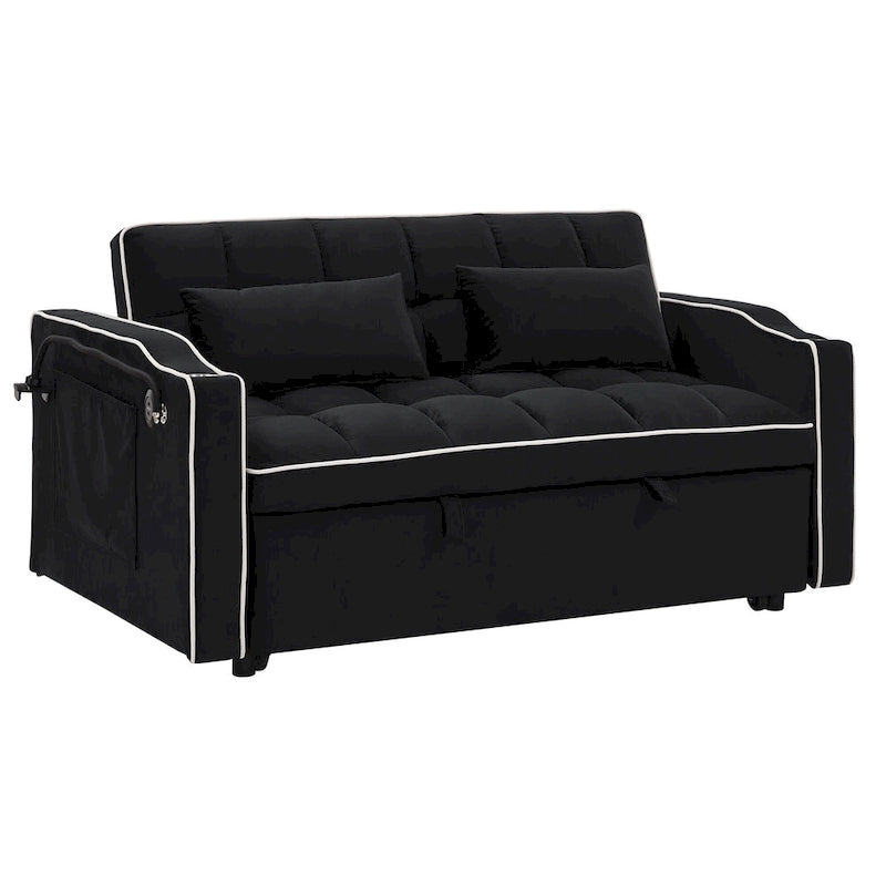 Canapé-lit pliable polyvalent de 55,51 pouces en 3 longueurs
