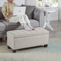 Banc de rangement rectangulaire rembourré, banc de bout de lit de chambre