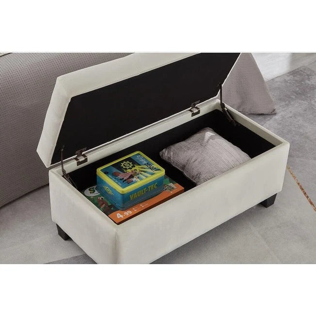 Banc de rangement rectangulaire rembourré, banc de bout de lit de chambre