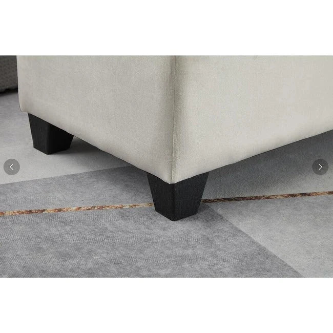 Banc de rangement rectangulaire rembourré, banc de bout de lit de chambre