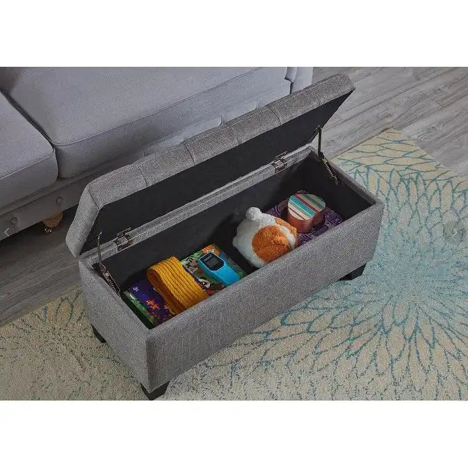 Banc de rangement rectangulaire rembourré, banc de bout de lit de chambre