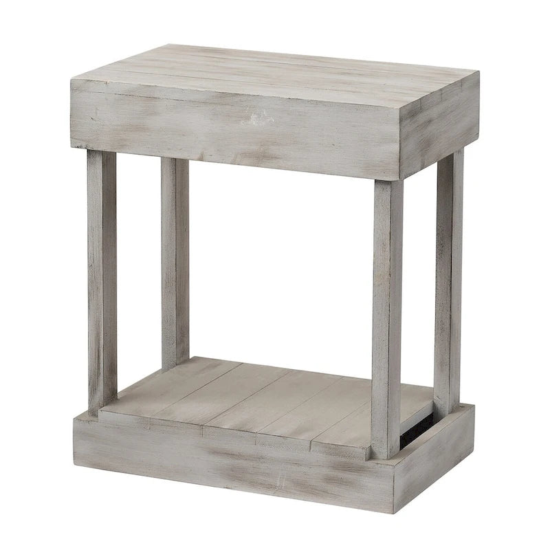 Table d'appoint rustique en bois massif pour canapé - 11 L x 26 H