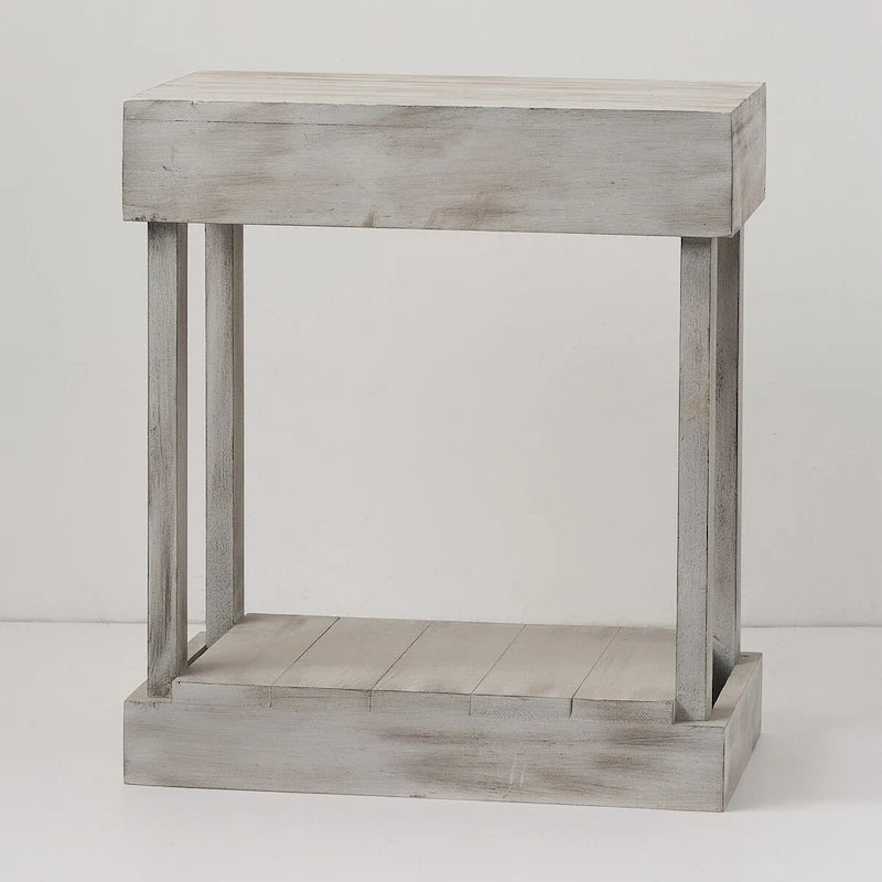 Table d'appoint rustique en bois massif pour canapé - 11 L x 26 H