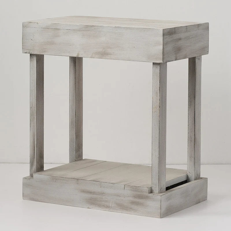Table d'appoint rustique en bois massif pour canapé - 11 L x 26 H