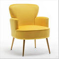 Fauteuil d'appoint tendance en velours avec pieds en métal doré