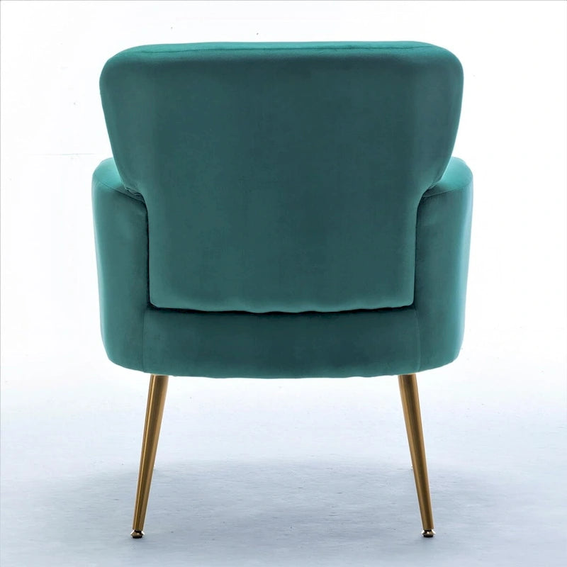 Fauteuil d'appoint tendance en velours avec pieds en métal doré