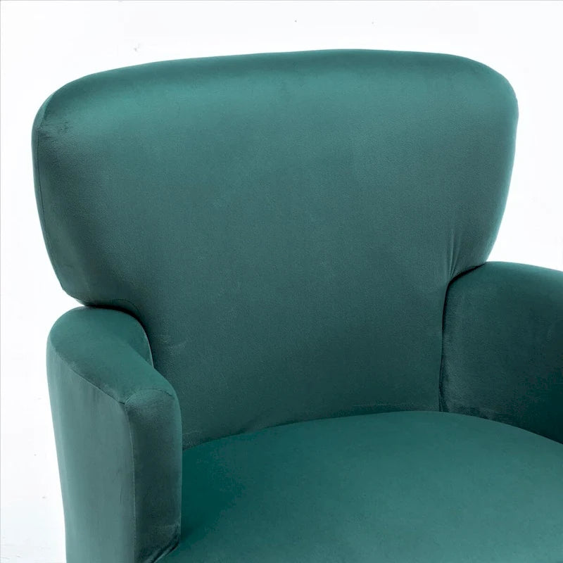 Fauteuil d'appoint tendance en velours avec pieds en métal doré