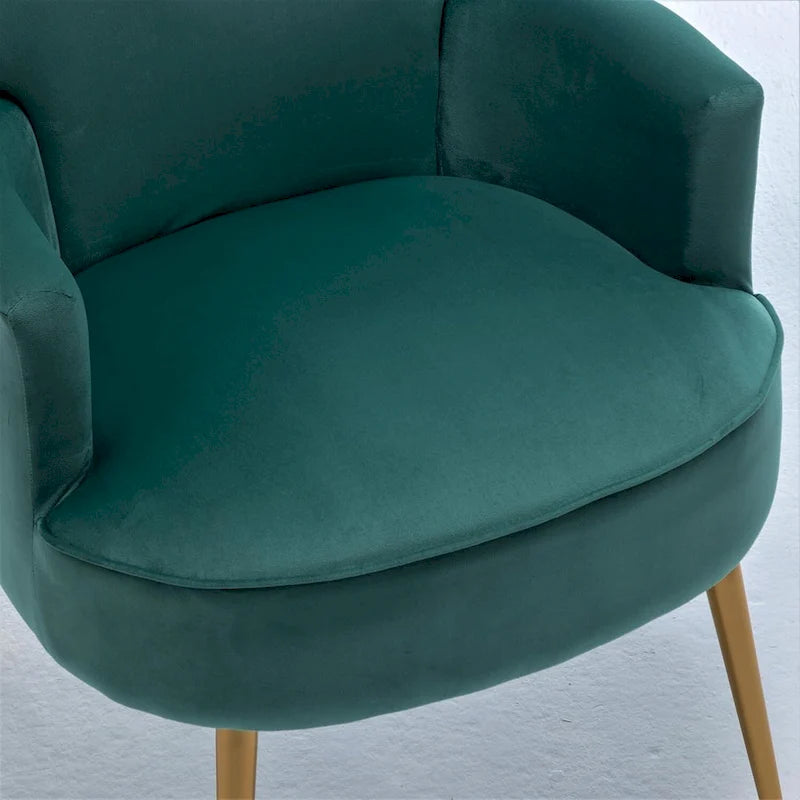 Fauteuil d'appoint tendance en velours avec pieds en métal doré