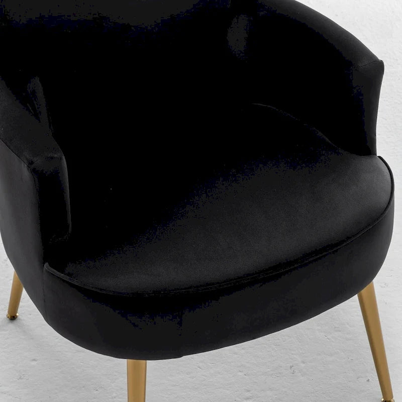 Fauteuil d'appoint tendance en velours avec pieds en métal doré