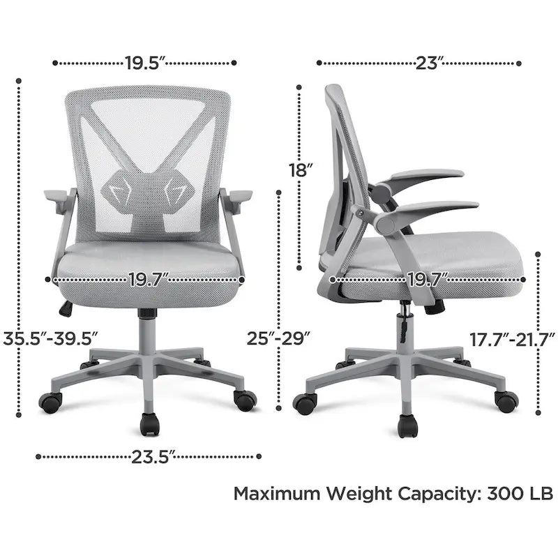 Chaise de bureau en maille avec accoudoirs relevables Chaise de bureau confortable - N/A