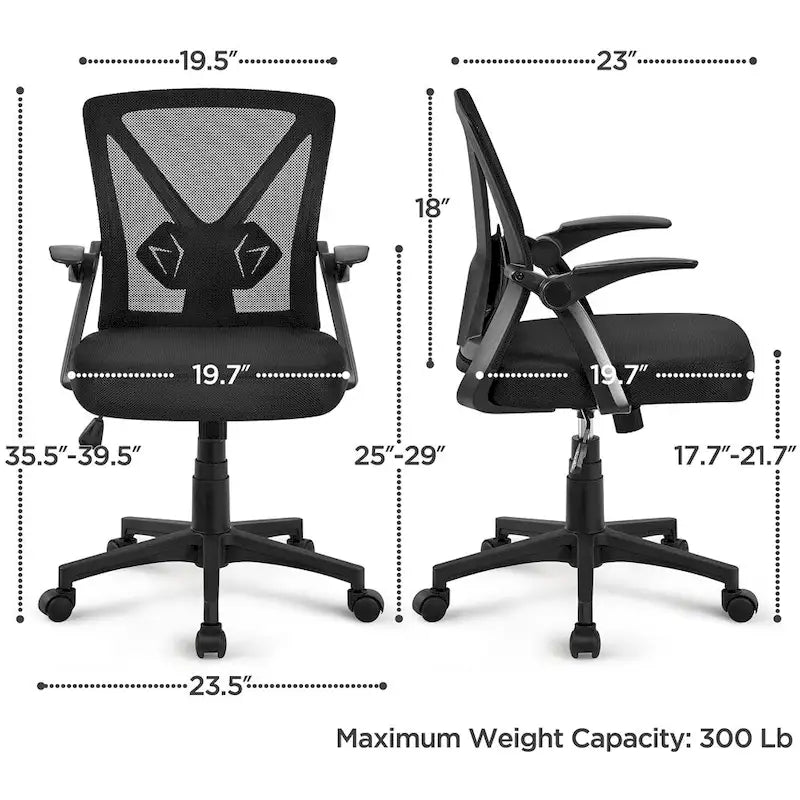 Chaise de bureau en maille avec accoudoirs relevables Chaise de bureau confortable - N/A