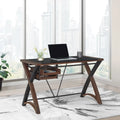 Bureau avec plateau en verre et rangement, 48 po