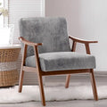 Chaise de salon moderne du milieu du siècle avec cadre en bois massif