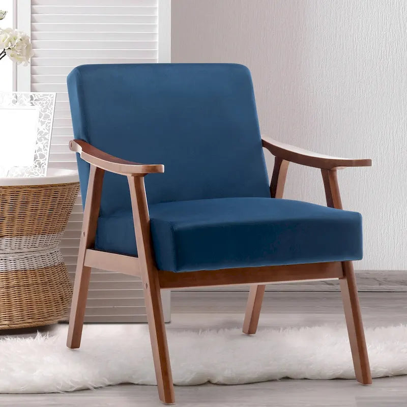 Chaise de salon moderne du milieu du siècle avec cadre en bois massif