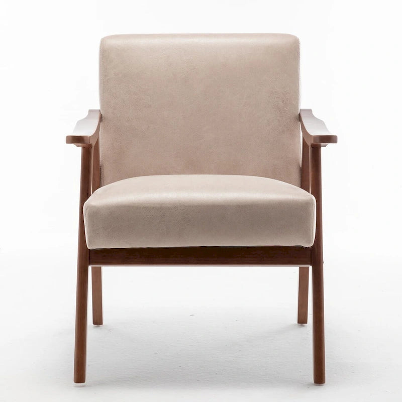 Chaise de salon moderne du milieu du siècle avec cadre en bois massif
