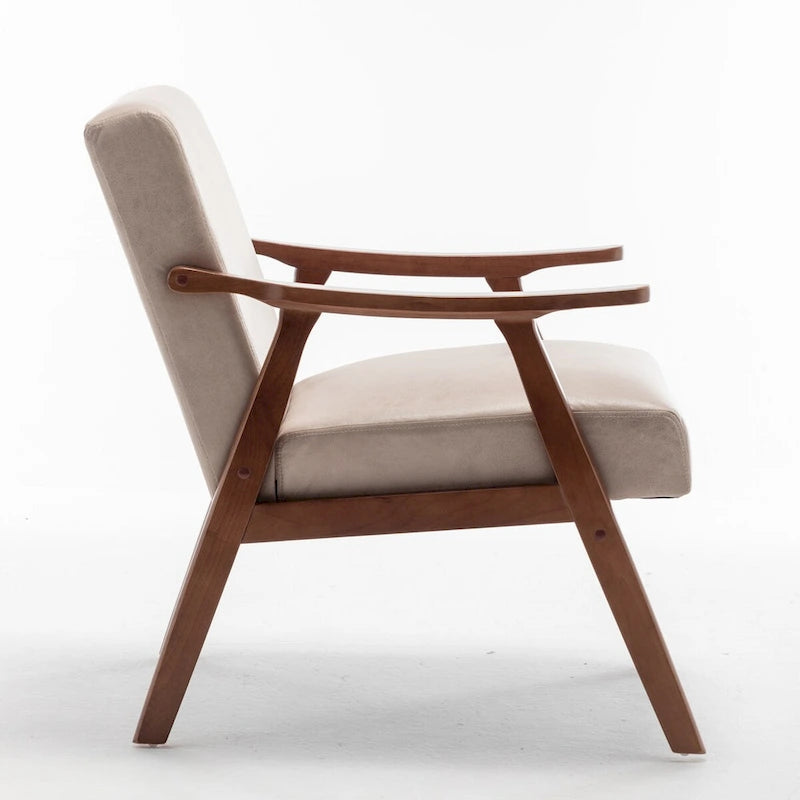 Chaise de salon moderne du milieu du siècle avec cadre en bois massif