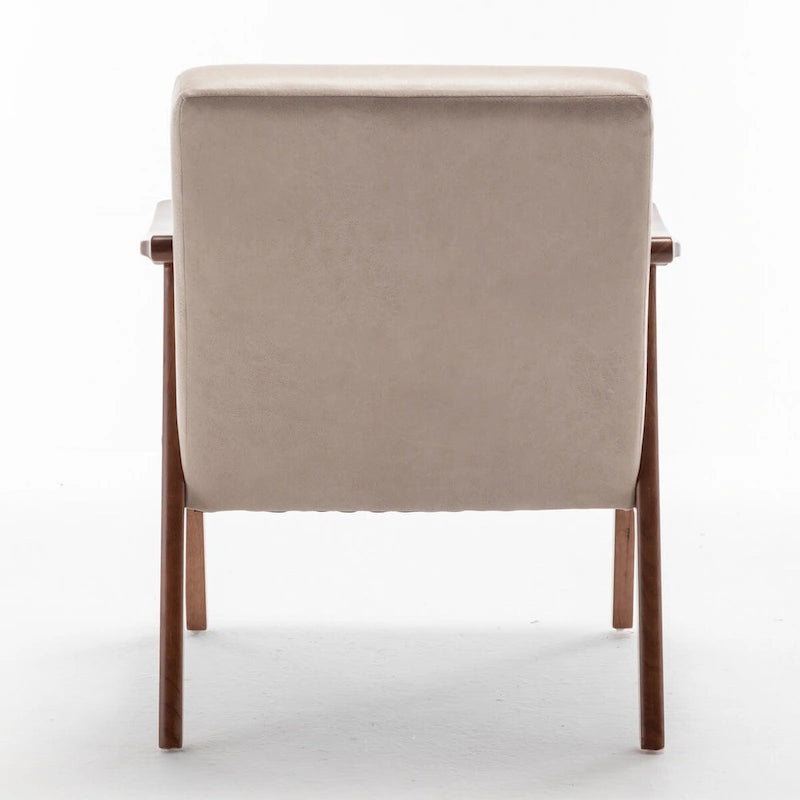 Chaise de salon moderne du milieu du siècle avec cadre en bois massif