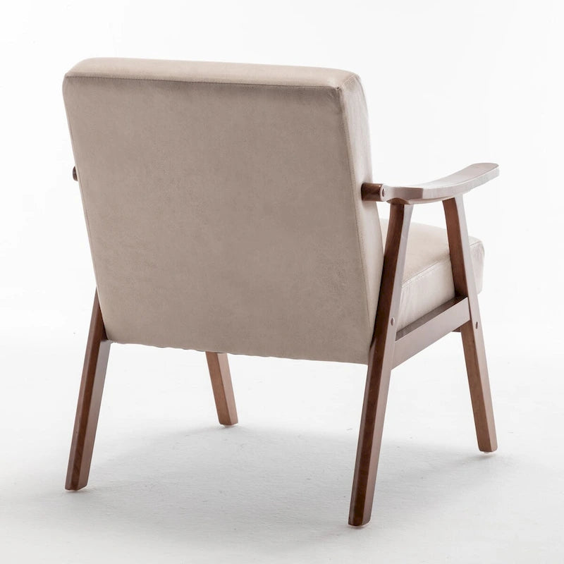 Chaise de salon moderne du milieu du siècle avec cadre en bois massif