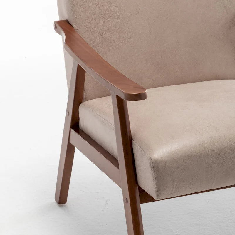 Chaise de salon moderne du milieu du siècle avec cadre en bois massif