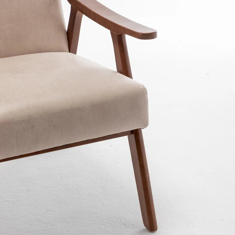 Chaise de salon moderne du milieu du siècle avec cadre en bois massif