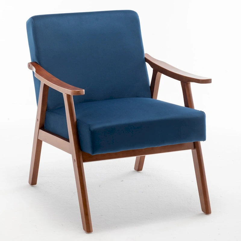 Chaise de salon moderne du milieu du siècle avec cadre en bois massif