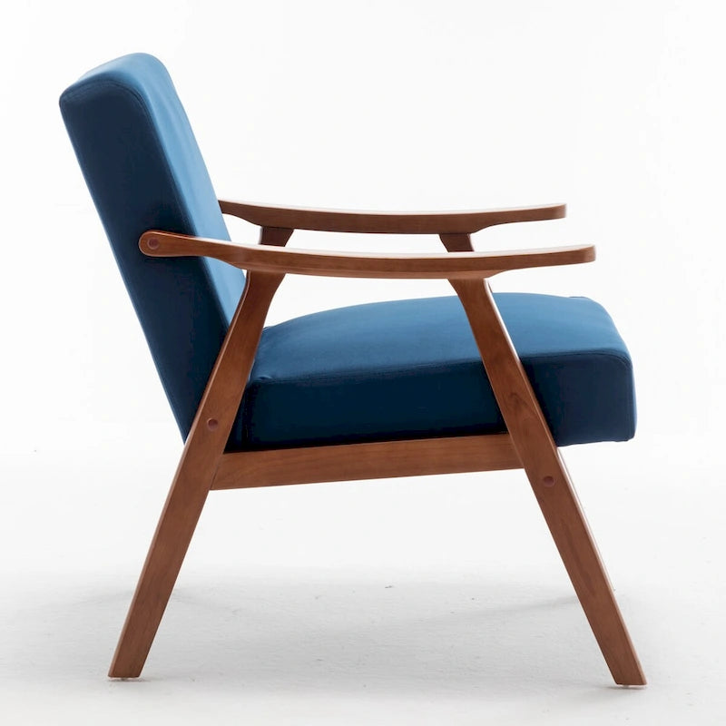 Chaise de salon moderne du milieu du siècle avec cadre en bois massif