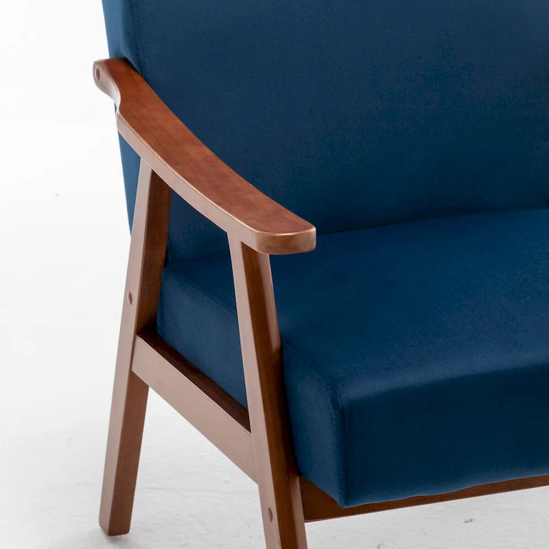 Chaise de salon moderne du milieu du siècle avec cadre en bois massif