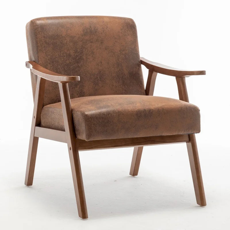 Chaise de salon moderne du milieu du siècle avec cadre en bois massif