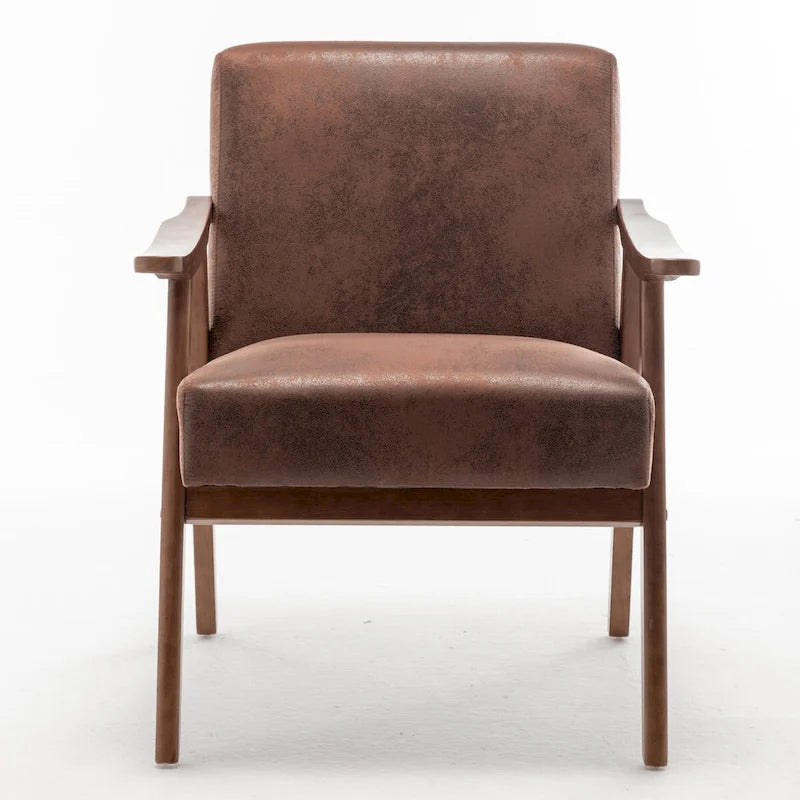 Chaise de salon moderne du milieu du siècle avec cadre en bois massif