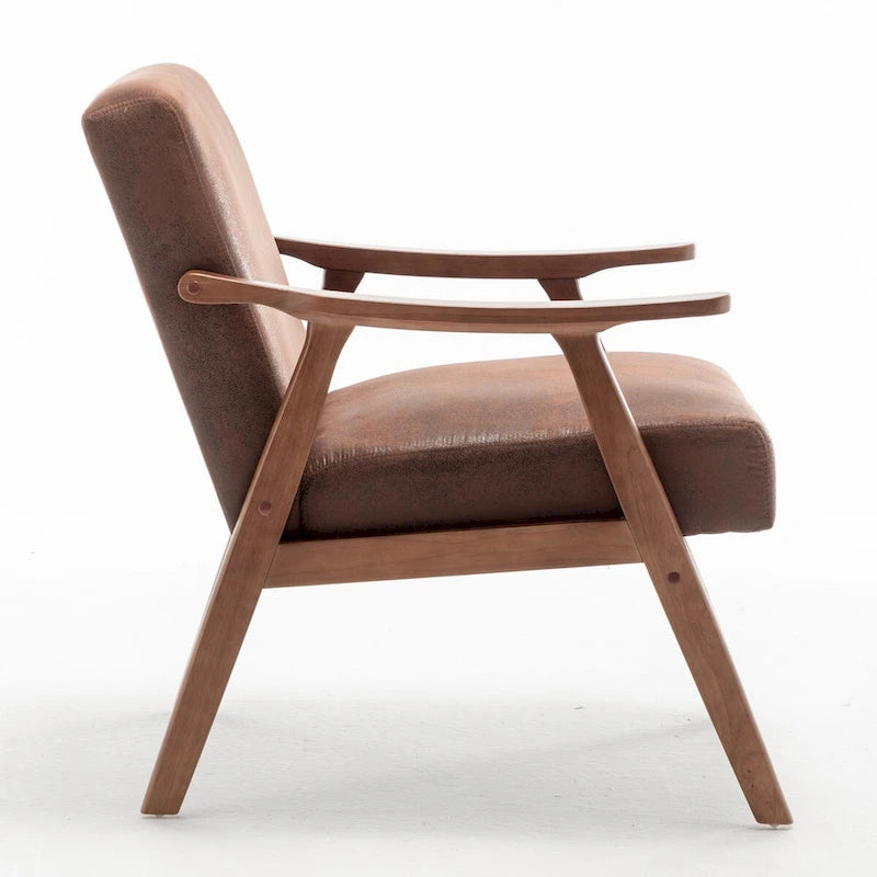 Chaise de salon moderne du milieu du siècle avec cadre en bois massif