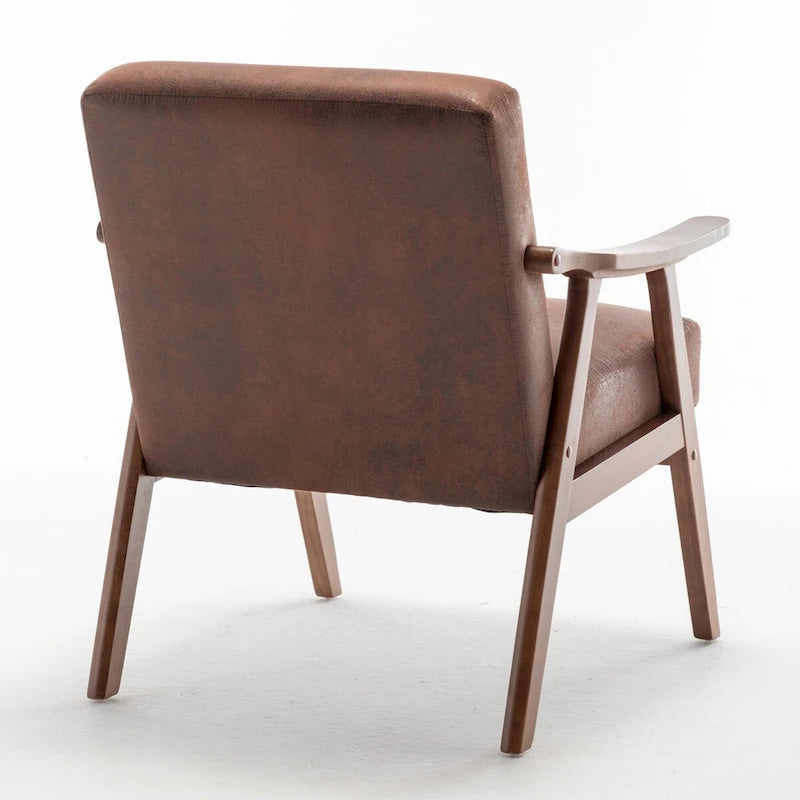 Chaise de salon moderne du milieu du siècle avec cadre en bois massif