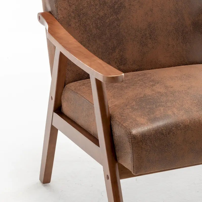 Chaise de salon moderne du milieu du siècle avec cadre en bois massif