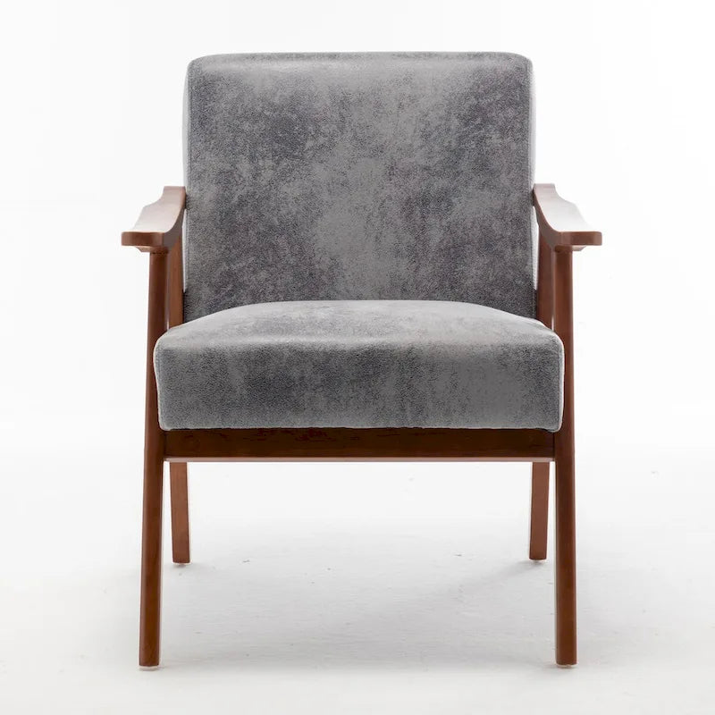 Chaise de salon moderne du milieu du siècle avec cadre en bois massif