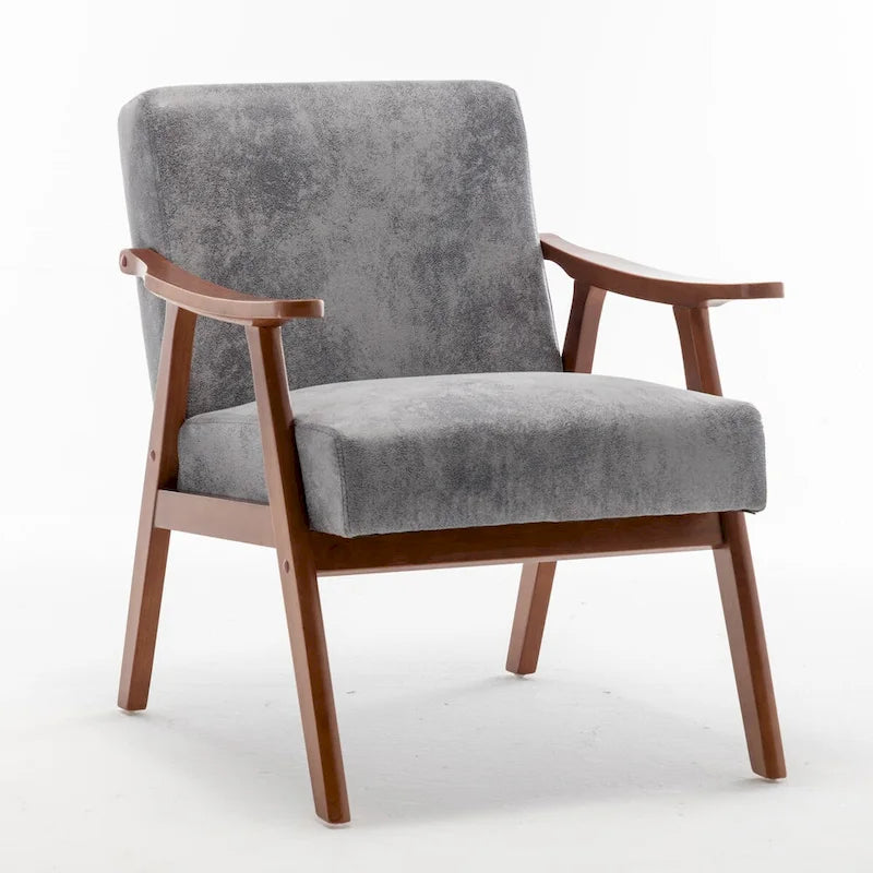 Chaise de salon moderne du milieu du siècle avec cadre en bois massif