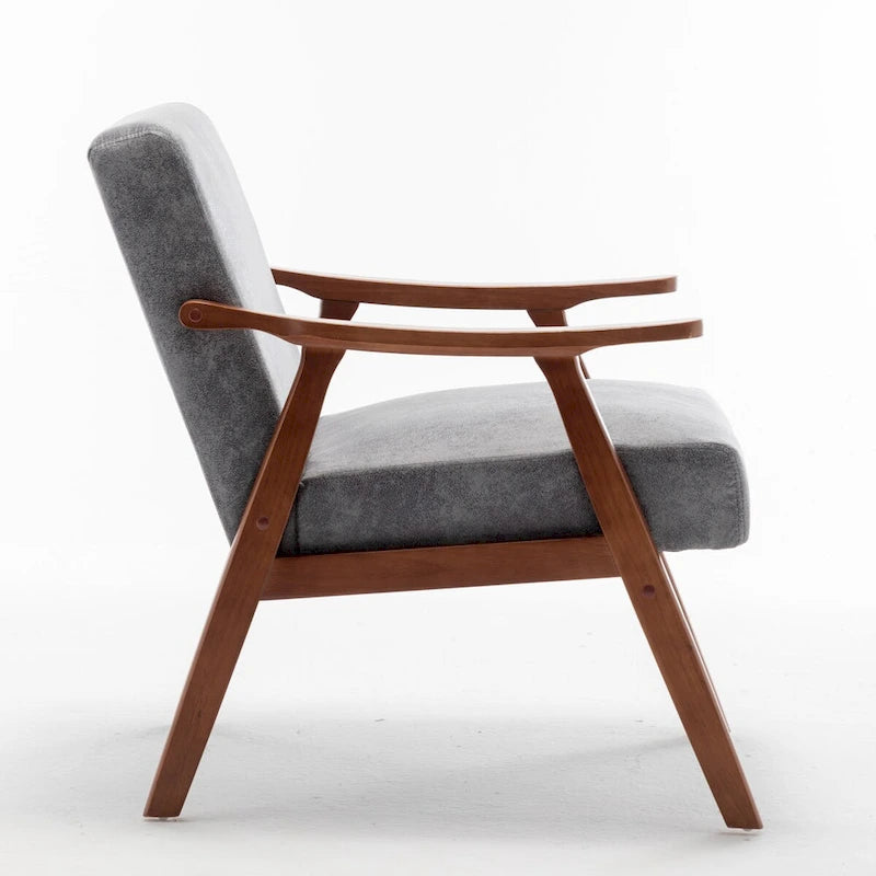 Chaise de salon moderne du milieu du siècle avec cadre en bois massif