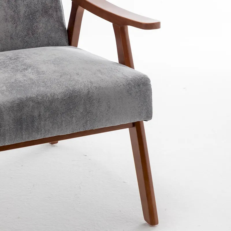Chaise de salon moderne du milieu du siècle avec cadre en bois massif
