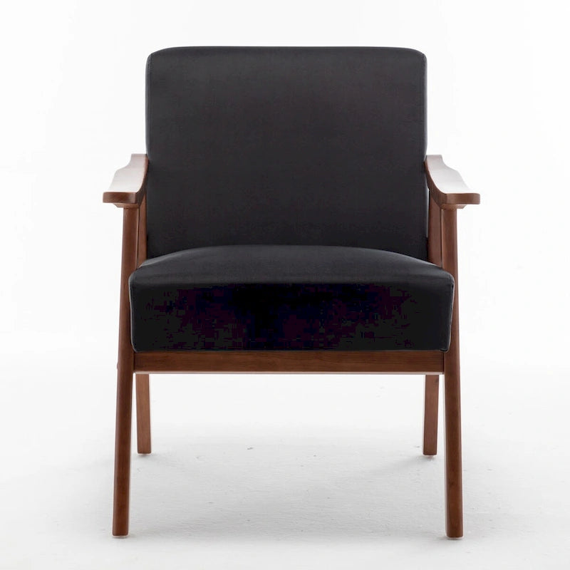 Chaise de salon moderne du milieu du siècle avec cadre en bois massif