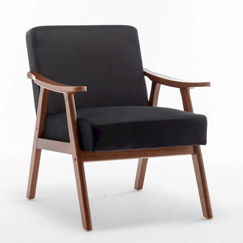 Chaise de salon moderne du milieu du siècle avec cadre en bois massif