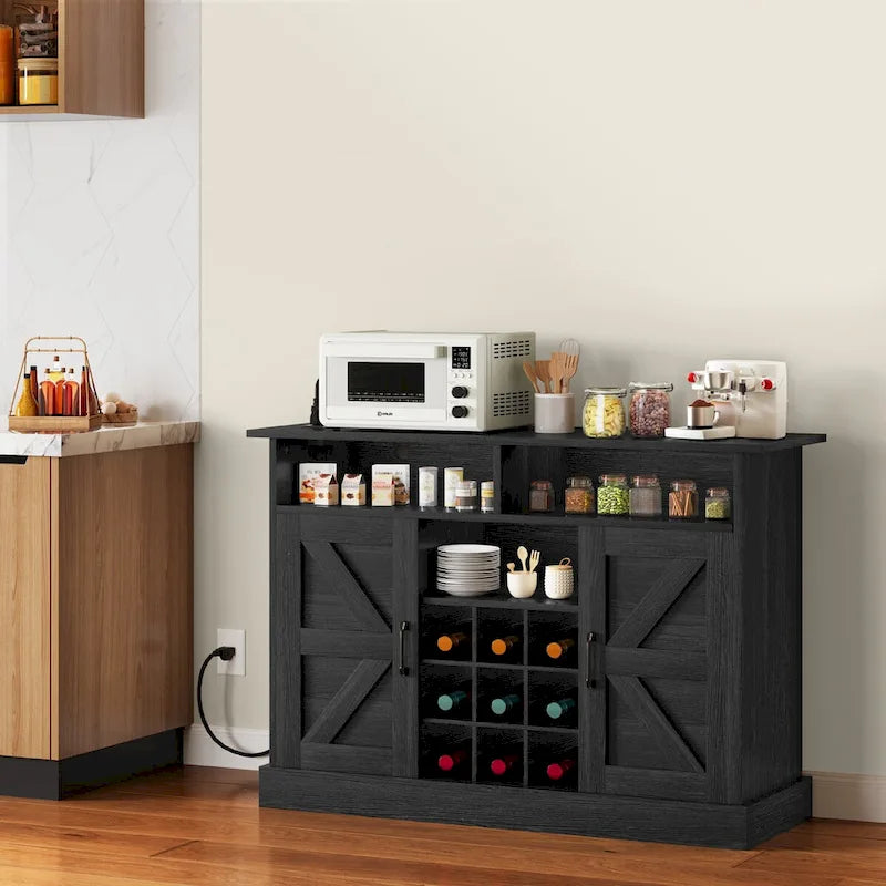 Meuble de bar à café 47Farmhouse avec étagère flottante - 15.75P x 47.24L x 33.86H