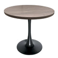 Table à manger ronde de 36 po pour 4 personnes avec plateau en MDF et piètement élégant en fer noir pour cuisine et salle à manger