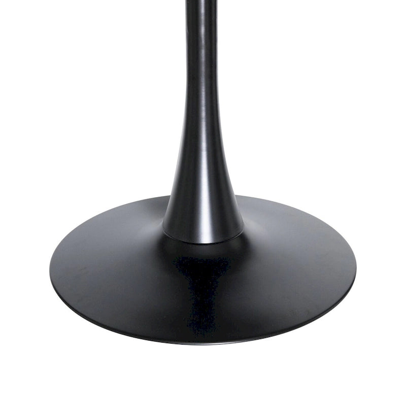 Table à manger ronde de 36 po pour 4 personnes avec plateau en MDF et piètement élégant en fer noir pour cuisine et salle à manger